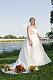[Bridal portrait] - lawrence, kansas, riverfront, bouquets, wedding dress, bride